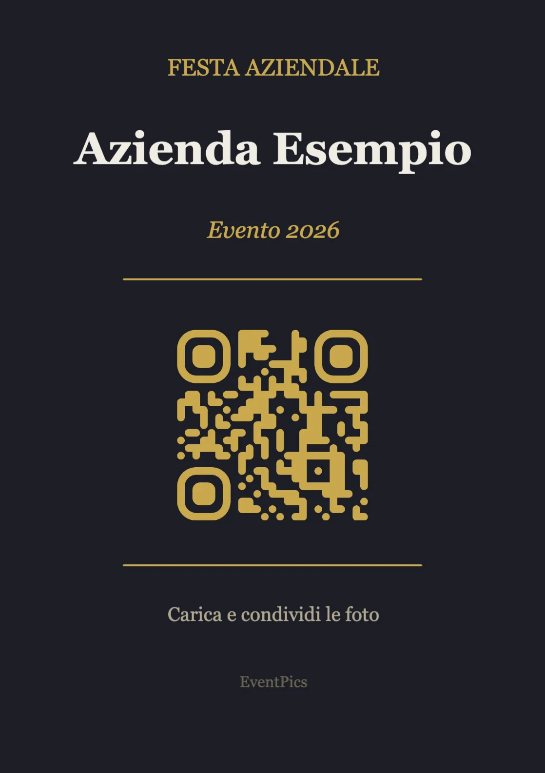 Modello di espositore con codice QR per feste aziendali, Moderno A7 verticale