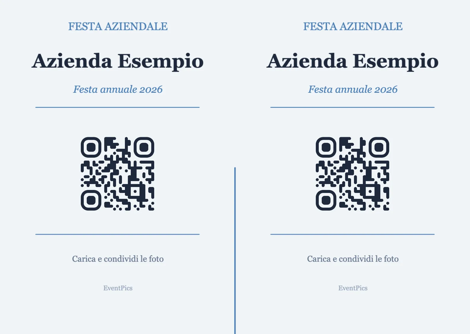 Modello di espositore con codice QR per feste aziendali, Professionale A6 orizzontale da piegare