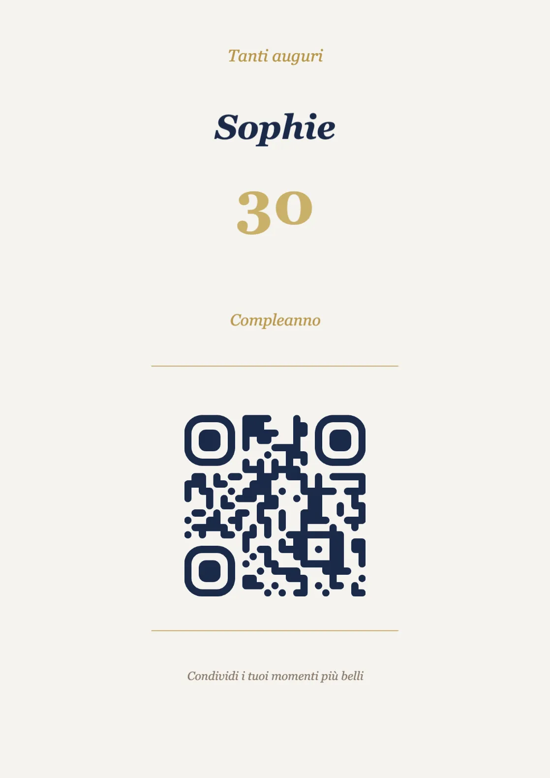 Modello di espositore con codice QR per compleanno, Elegante A4 verticale