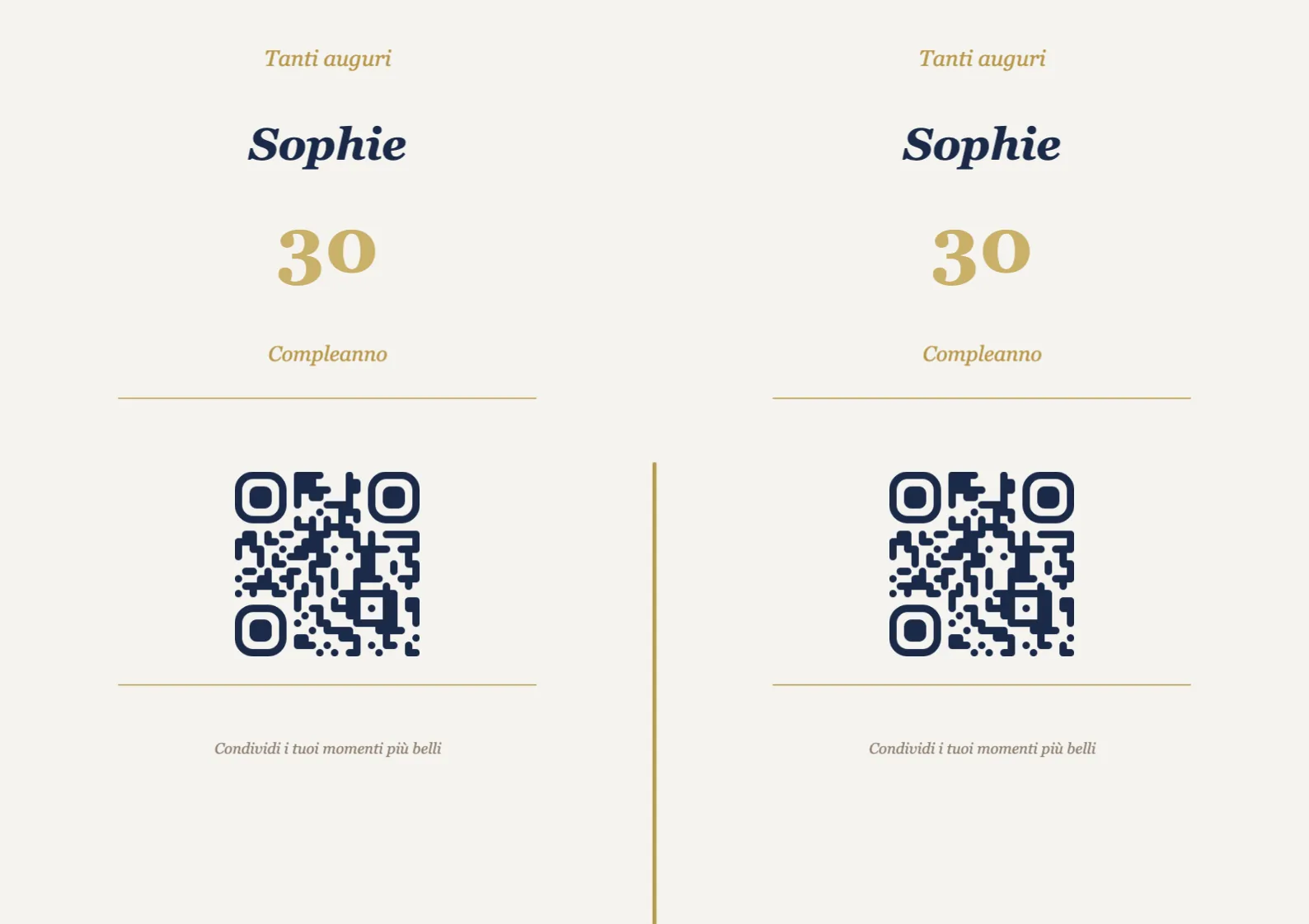 Modello di espositore con codice QR per compleanno, Elegante A4 orizzontale da piegare