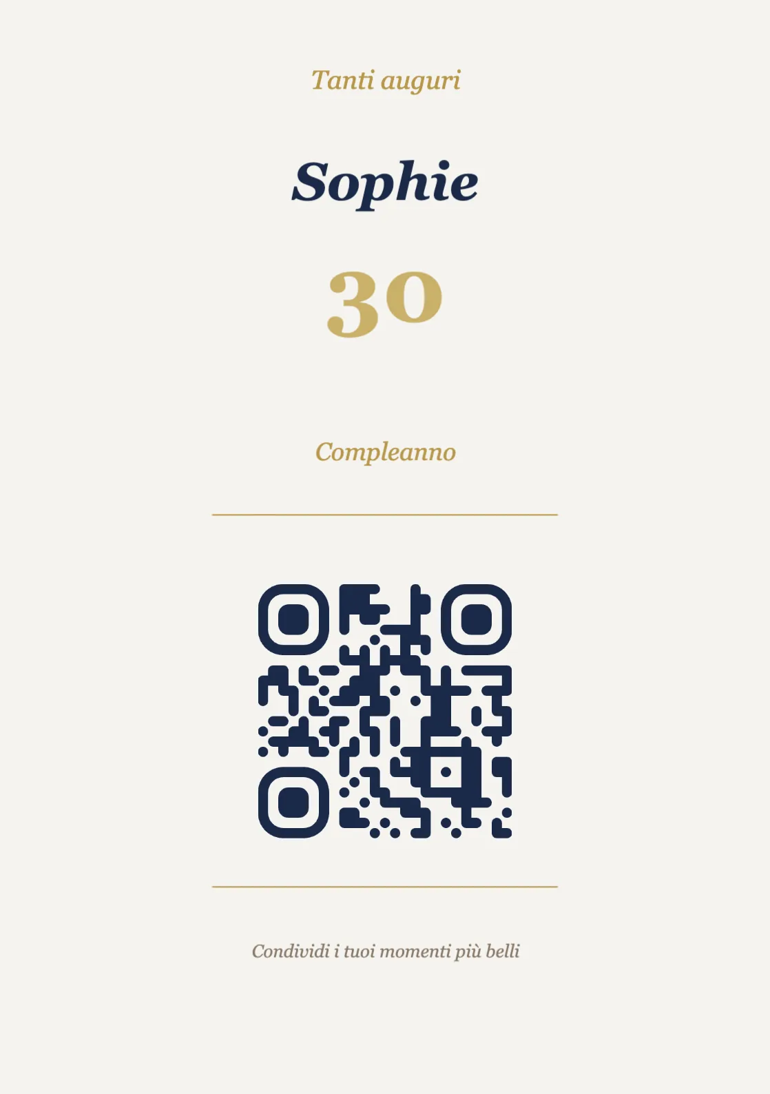 Modello di espositore con codice QR per compleanno, Elegante A5 verticale