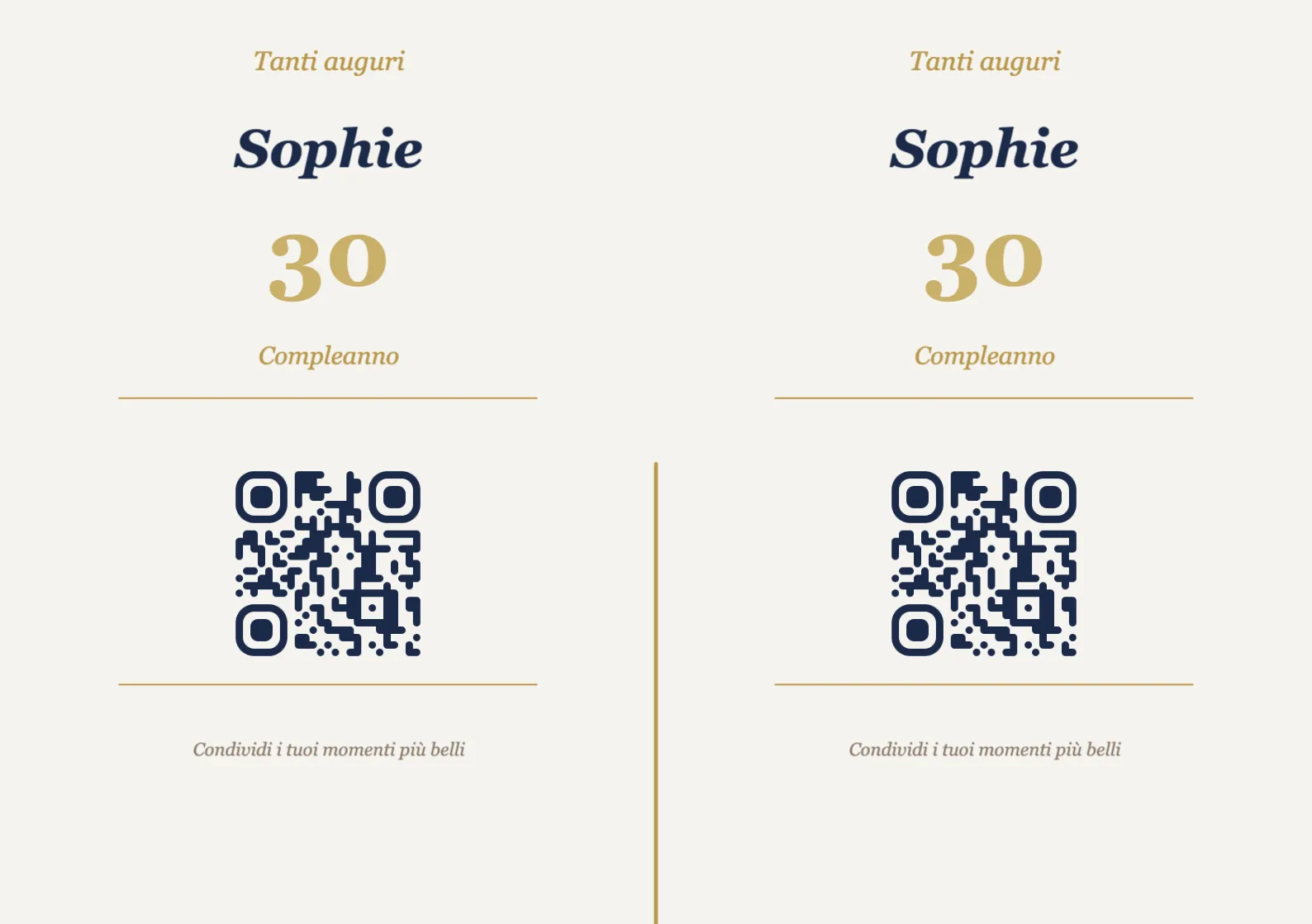Modello di espositore con codice QR per compleanno, Elegante A5 orizzontale da piegare