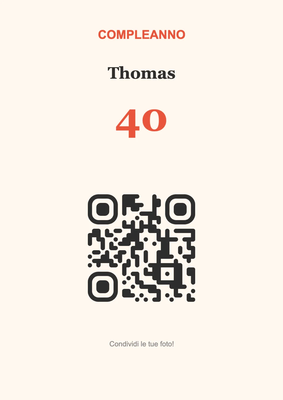 Modello di espositore con codice QR per compleanno, Festoso A4 verticale