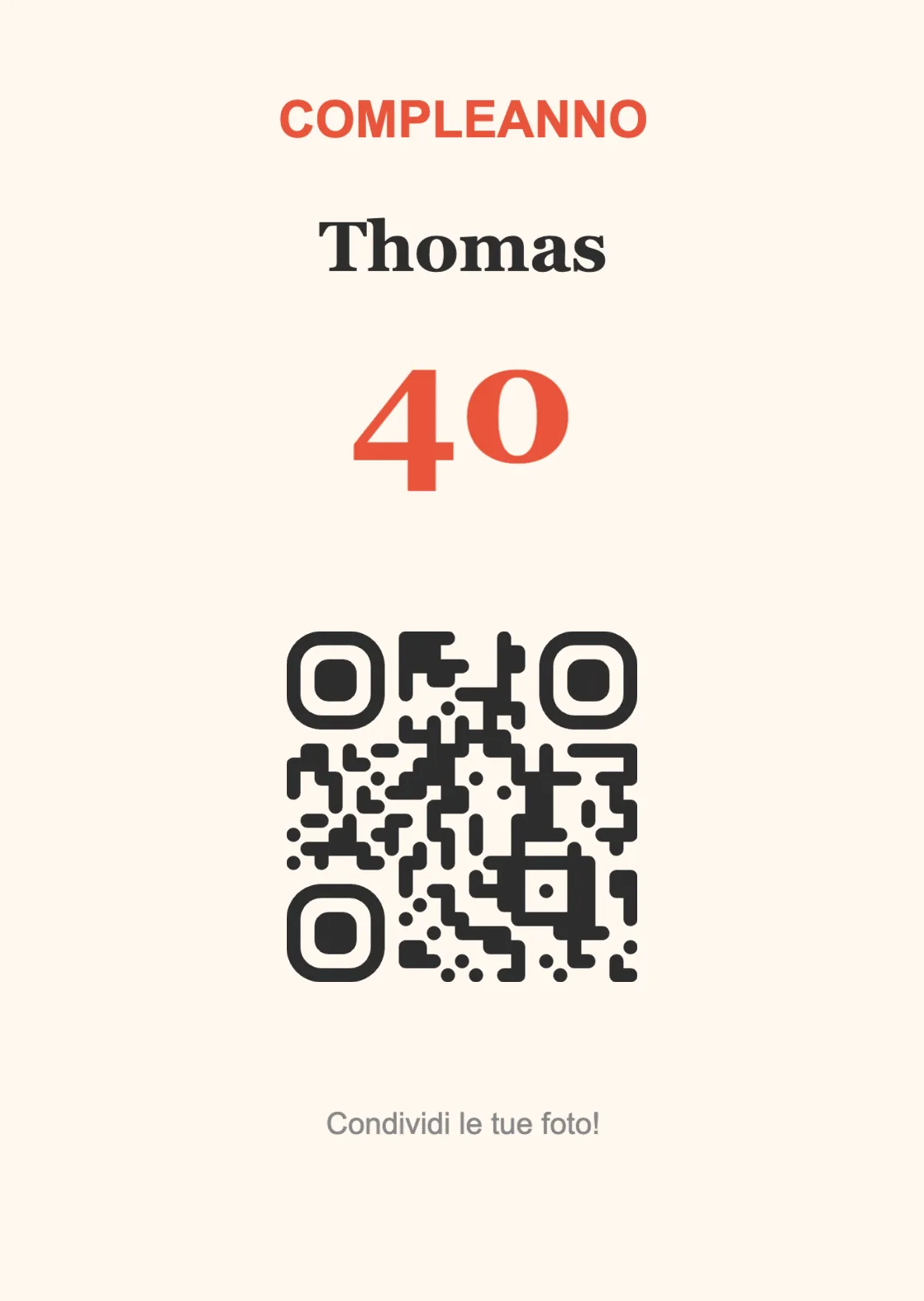 Modello di espositore con codice QR per compleanno, Festoso A6 verticale