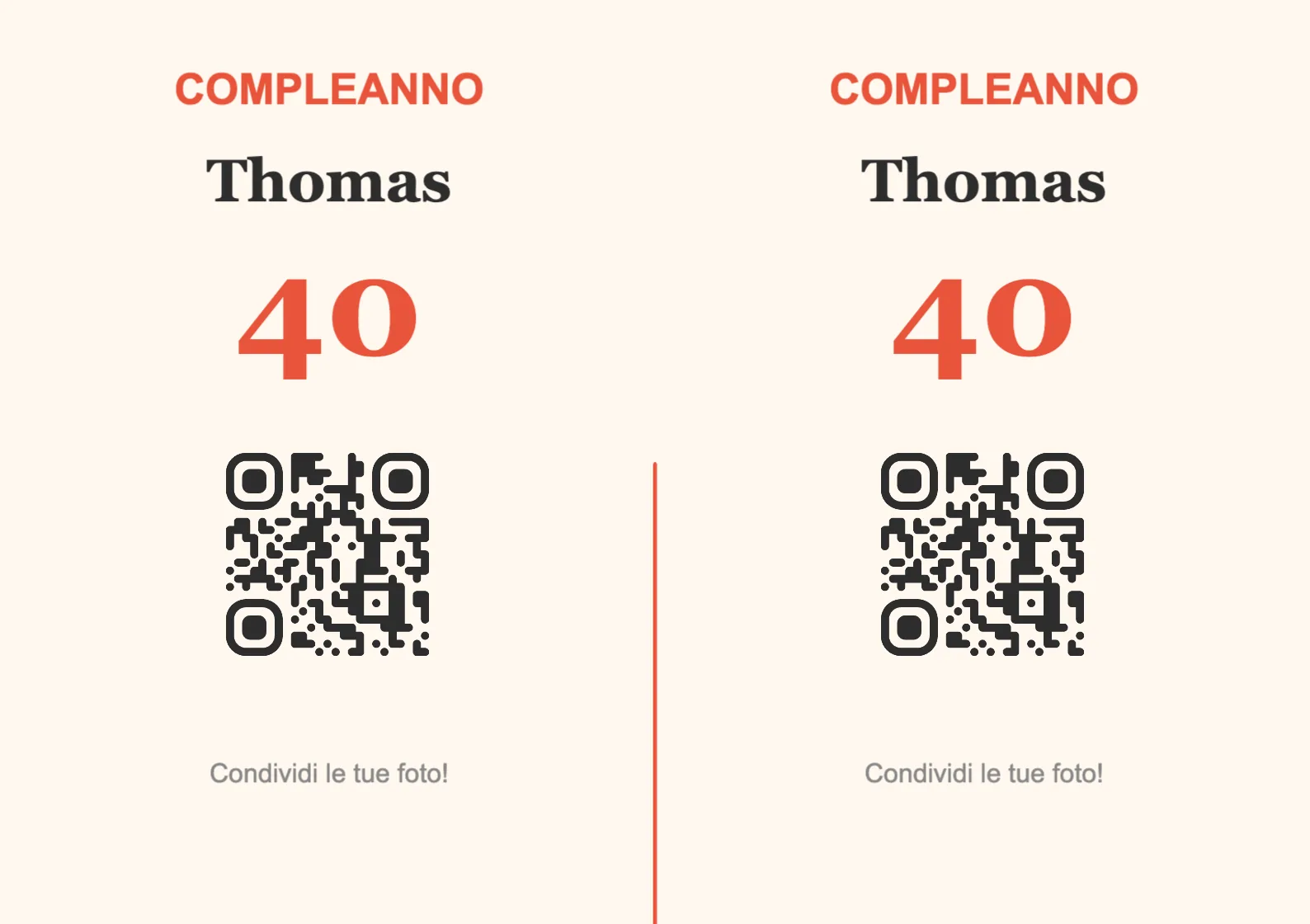 Modello di espositore con codice QR per compleanno, Festoso A7 orizzontale da piegare