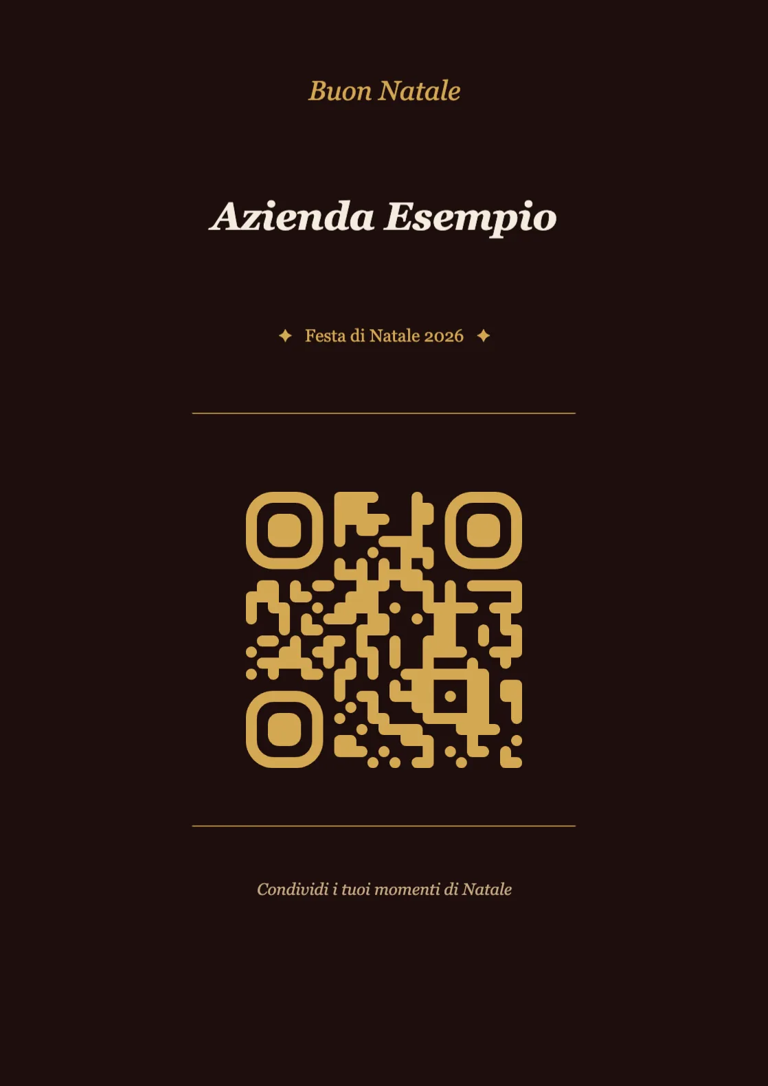 Modello di segnaposto con codice QR per Natale, Elegante A4 verticale