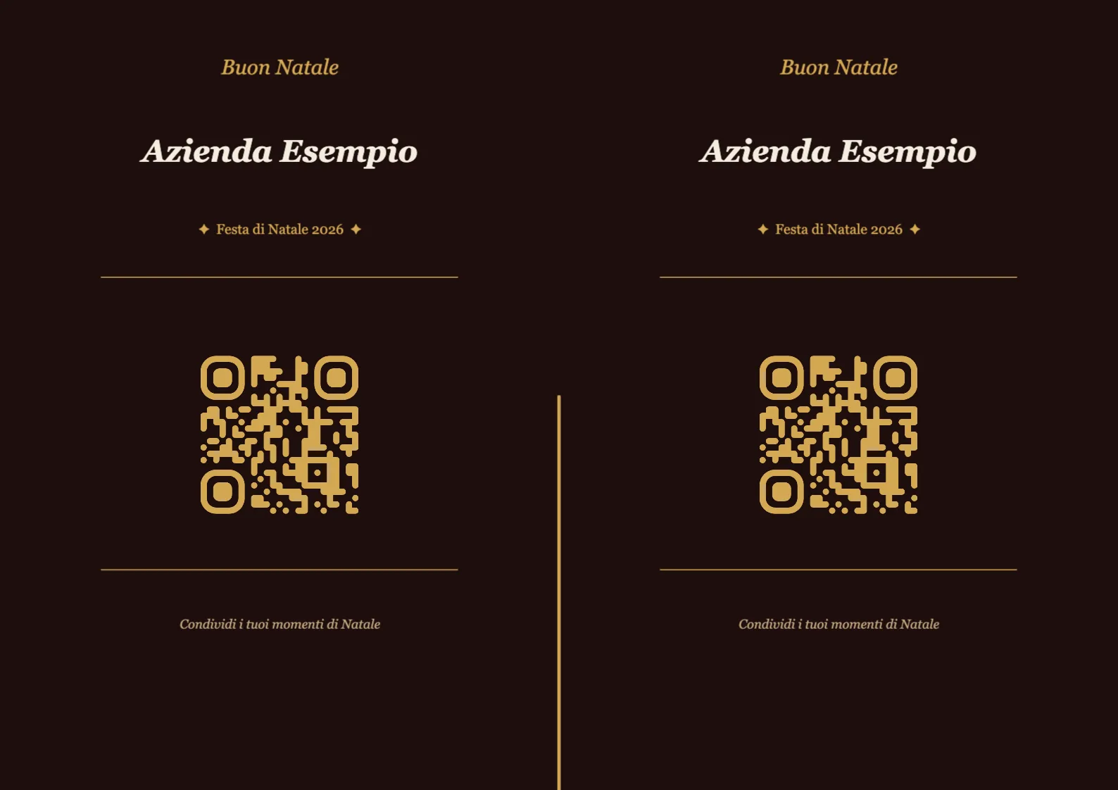 Modello di segnaposto con codice QR per Natale, Elegante A4 orizzontale da piegare