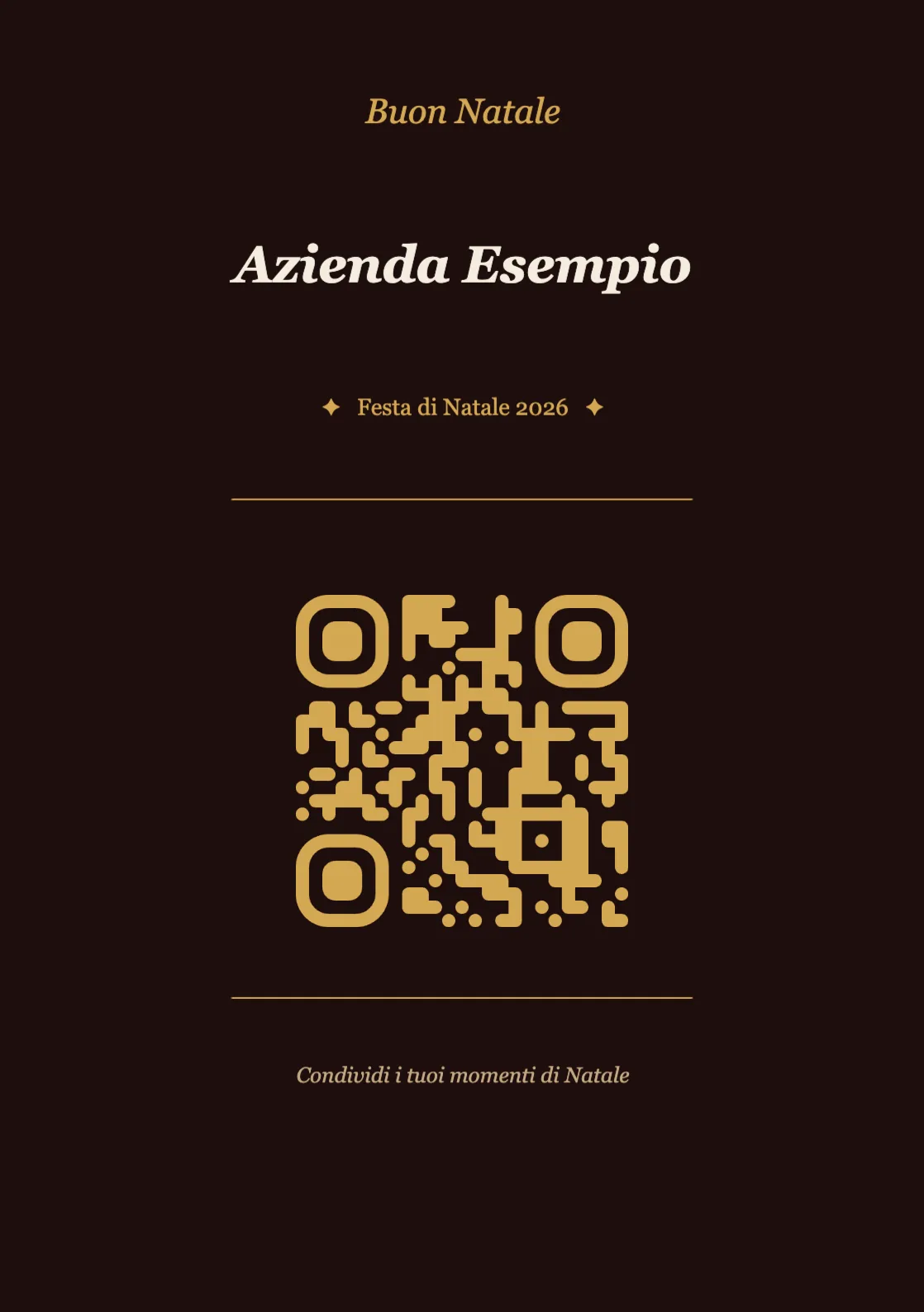 Modello di segnaposto con codice QR per Natale, Elegante A5 verticale