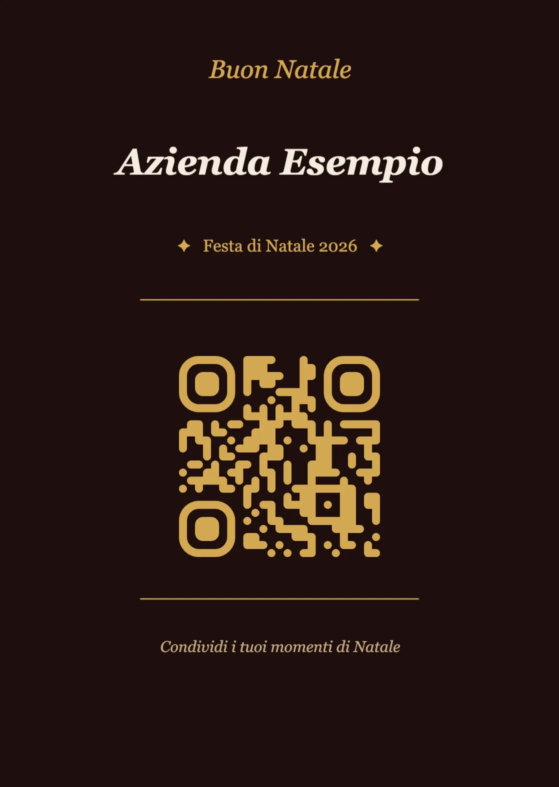Modello di segnaposto con codice QR per Natale, Elegante A6 verticale