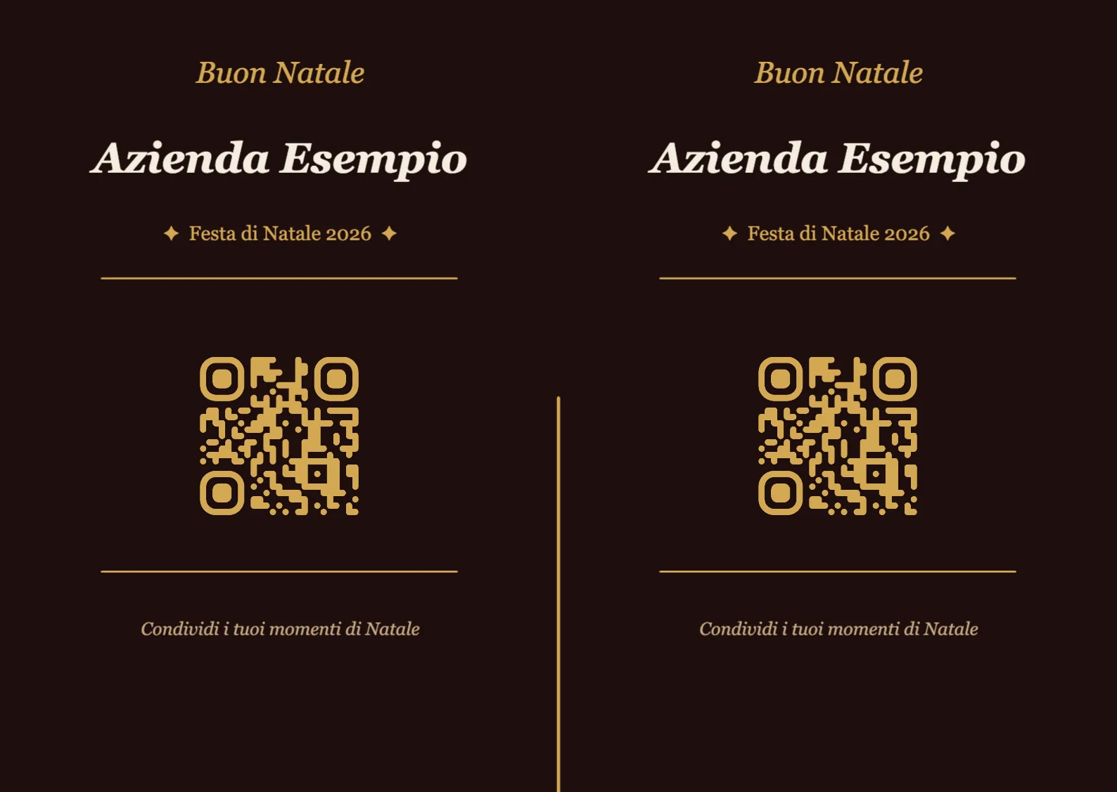 Modello di segnaposto con codice QR per Natale, Elegante A6 orizzontale da piegare