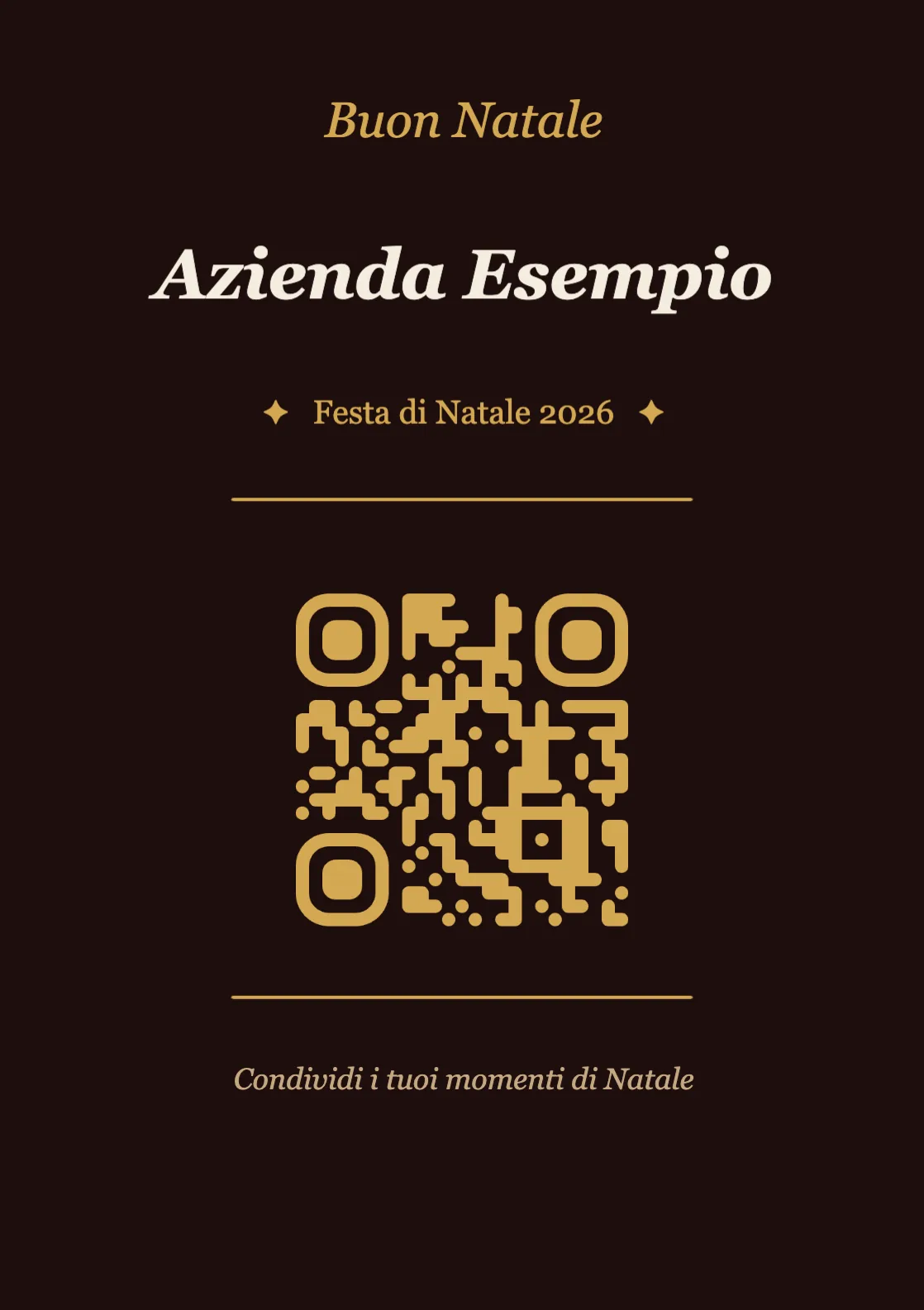 Modello di segnaposto con codice QR per Natale, Elegante A7 verticale