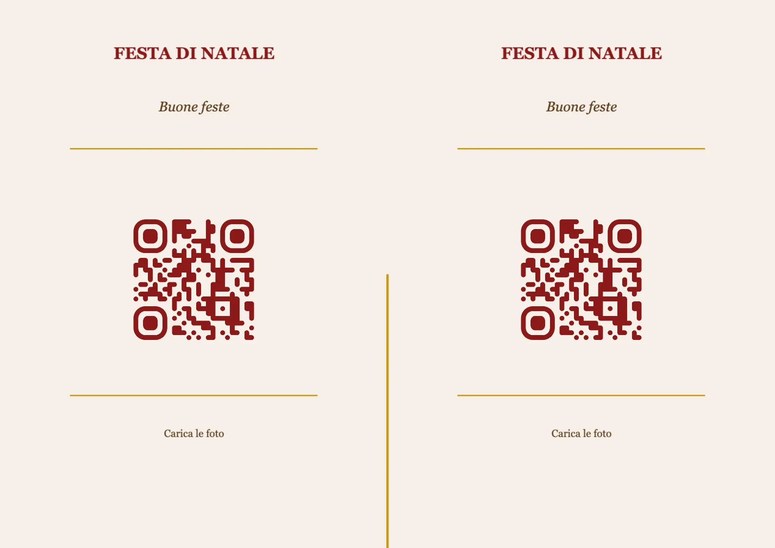 Modello di segnaposto con codice QR per Natale, Classico A4 orizzontale da piegare