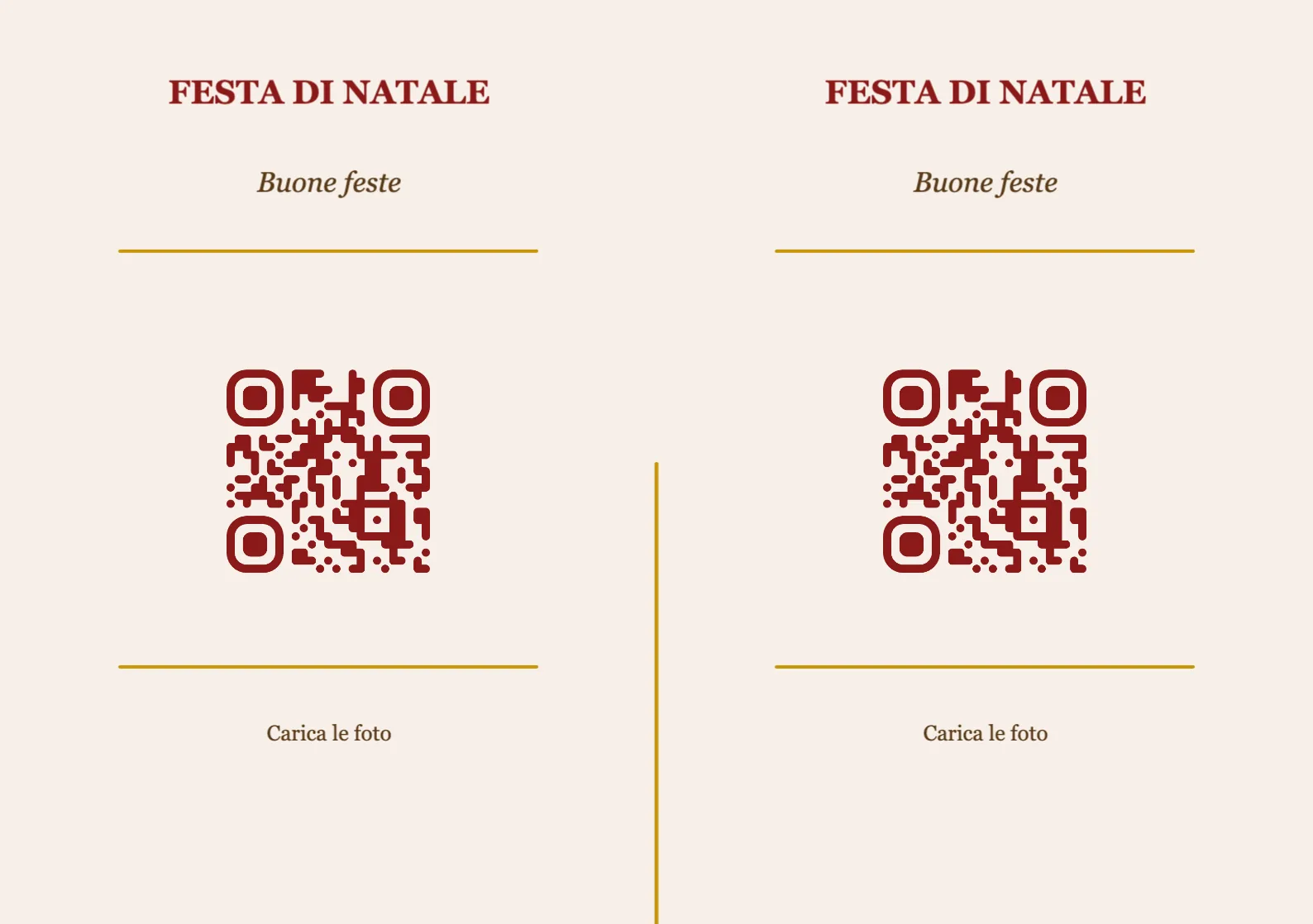 Modello di segnaposto con codice QR per Natale, Classico A5 orizzontale da piegare
