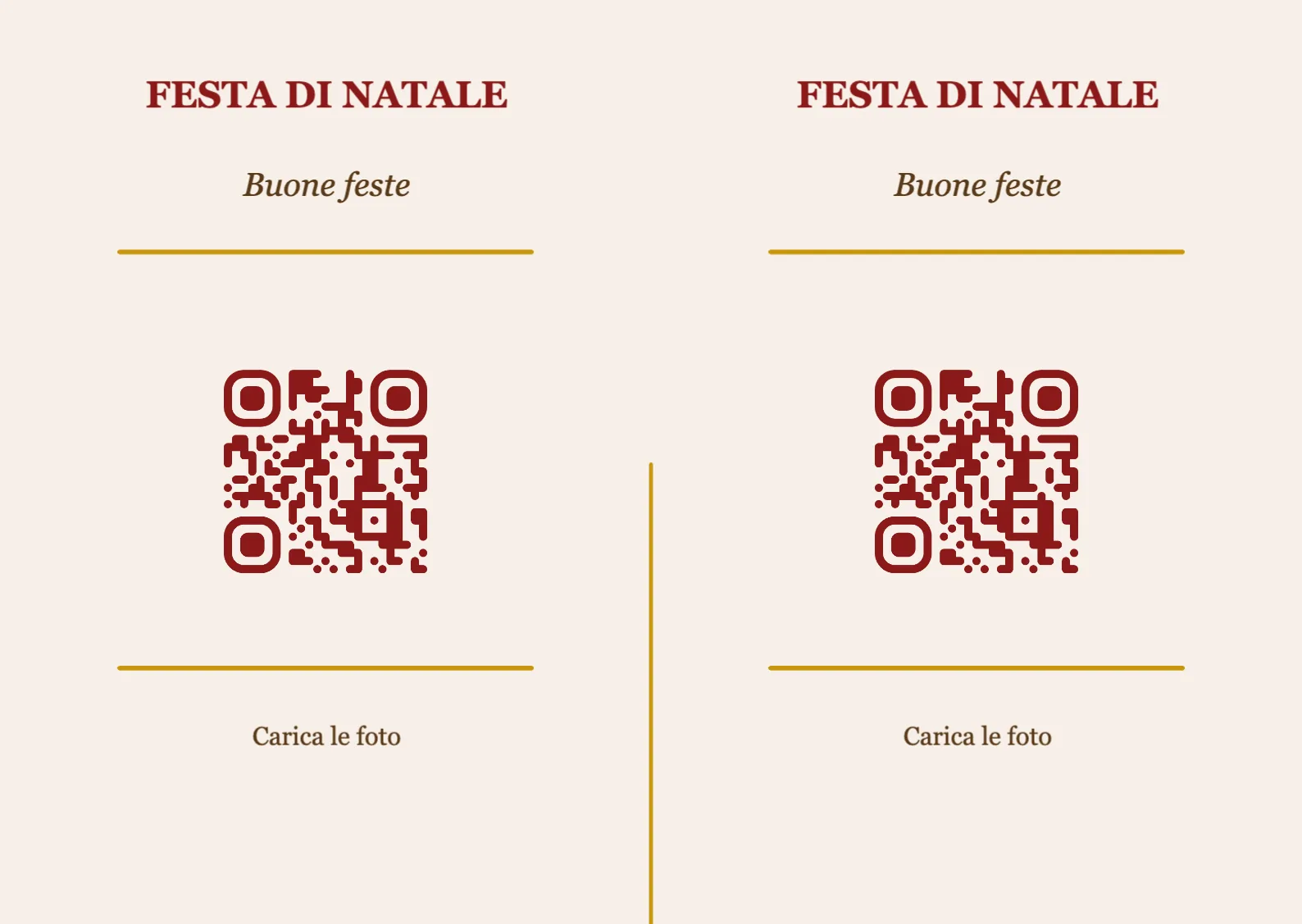 Modello di segnaposto con codice QR per Natale, Classico A6 orizzontale da piegare