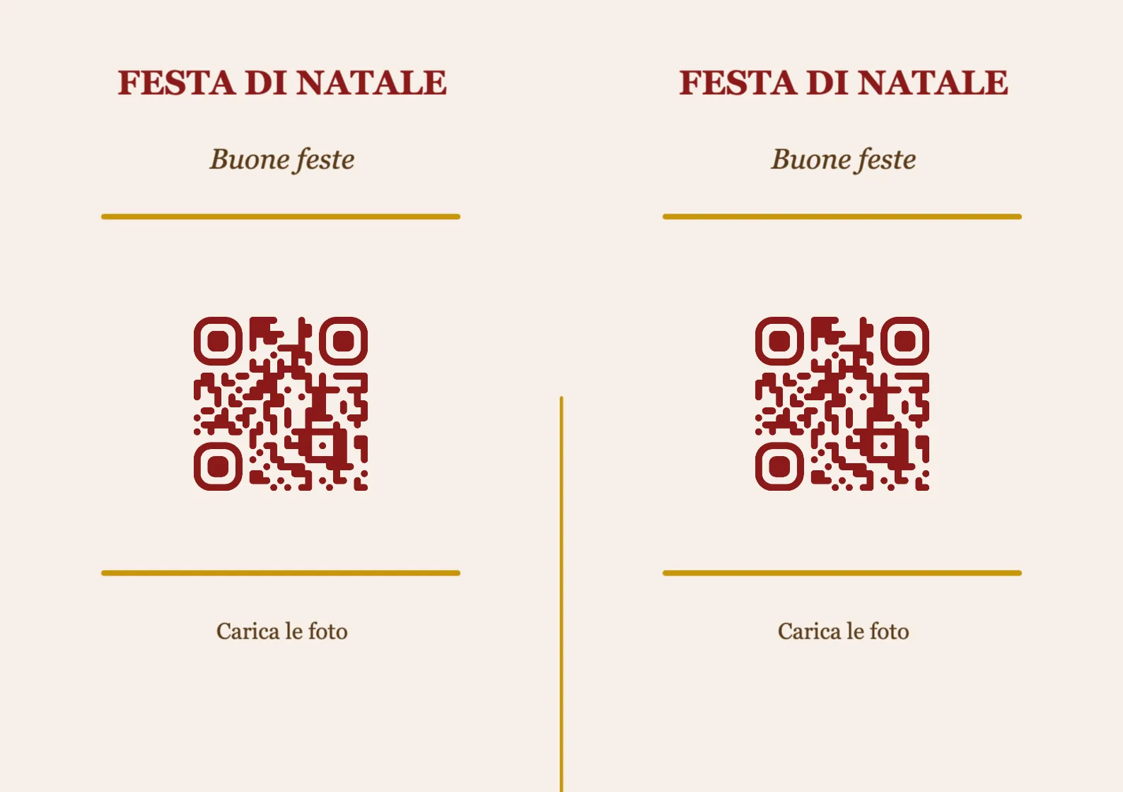 Modello di segnaposto con codice QR per Natale, Classico A7 orizzontale da piegare