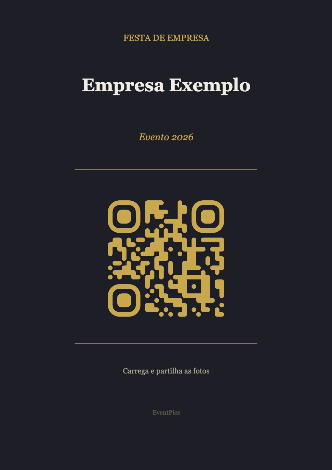 Modelo de expositor com código QR para festas de empresa, Moderno A4 vertical