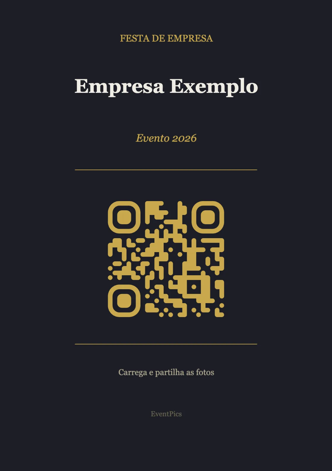 Modelo de expositor com código QR para festas de empresa, Moderno A5 vertical