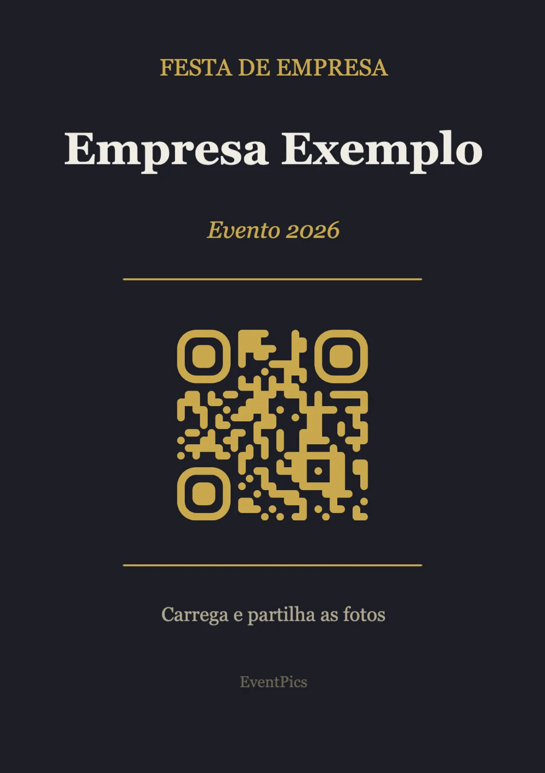 Modelo de expositor com código QR para festas de empresa, Moderno A7 vertical