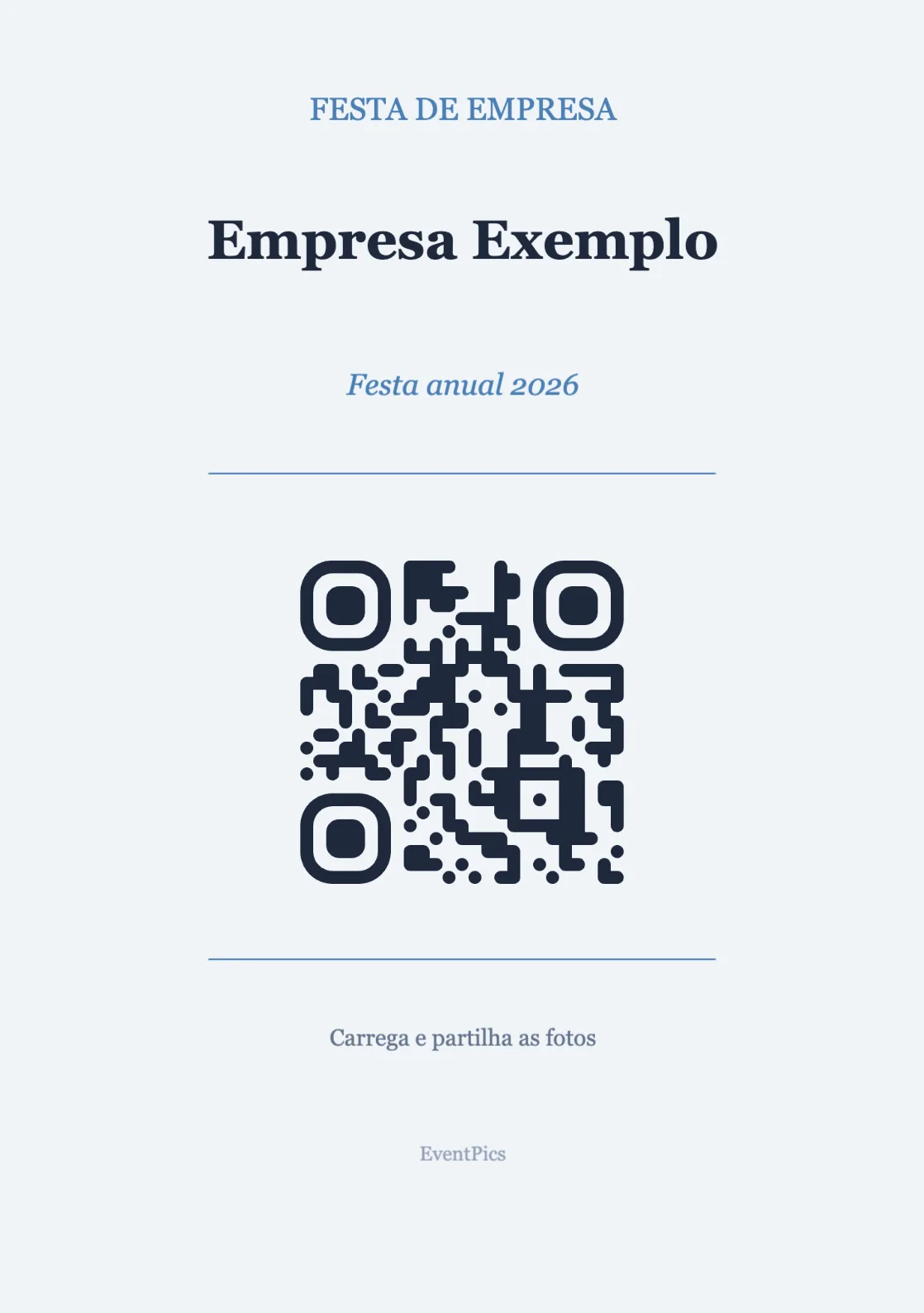Modelo de expositor com código QR para festas de empresa, Profissional A5 vertical