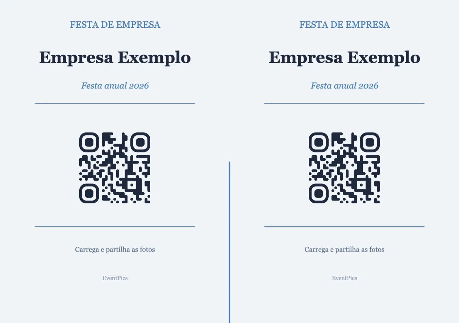 Modelo de expositor com código QR para festas de empresa, Profissional A5 horizontal para dobrar