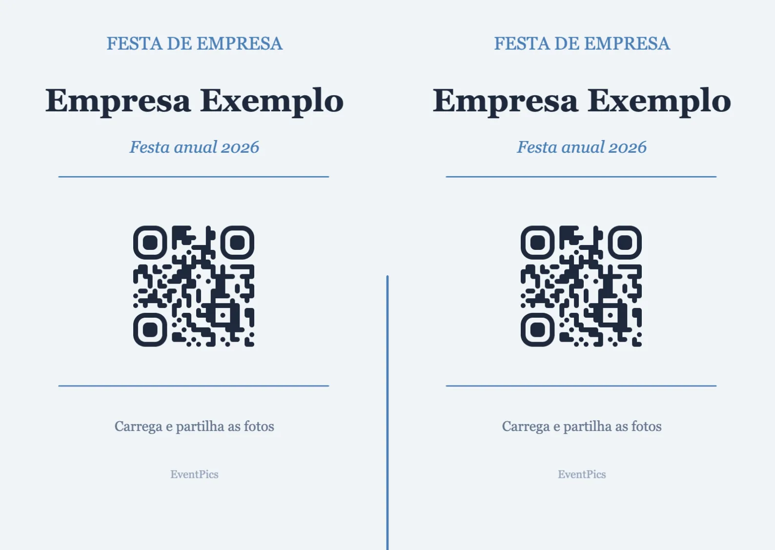 Modelo de expositor com código QR para festas de empresa, Profissional A6 horizontal para dobrar