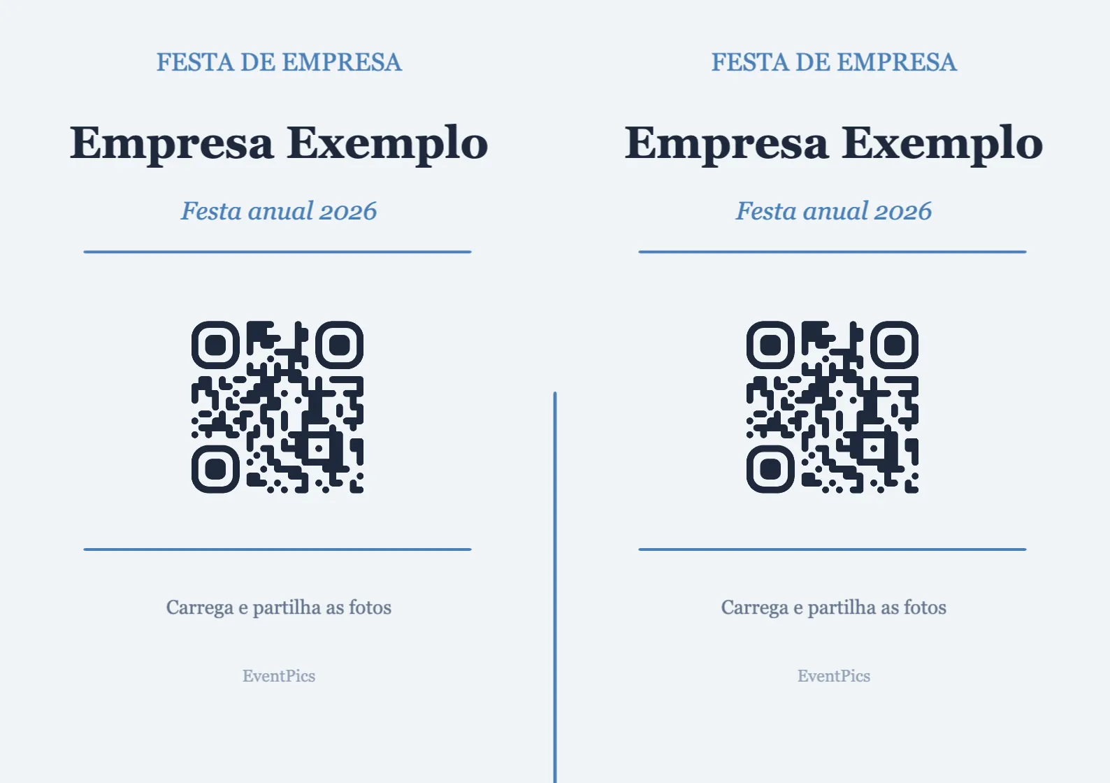 Modelo de expositor com código QR para festas de empresa, Profissional A7 horizontal para dobrar