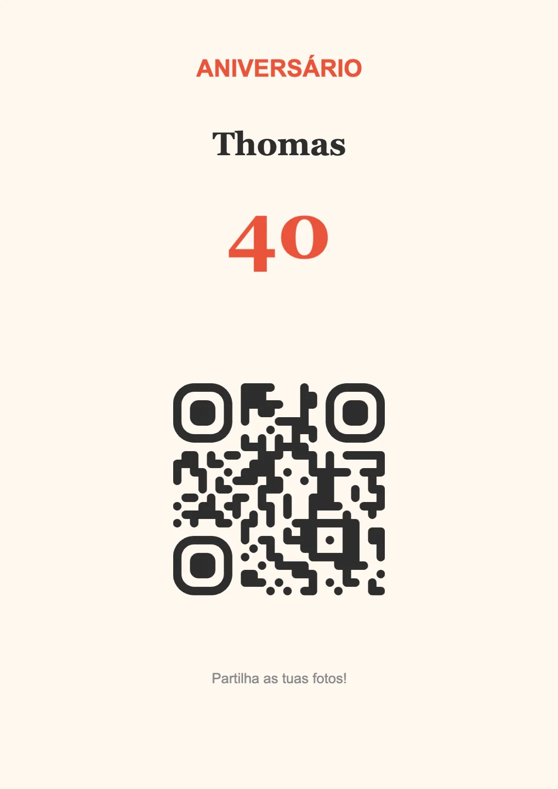 Modelo de expositor com código QR para aniversário, Festivo A4 vertical