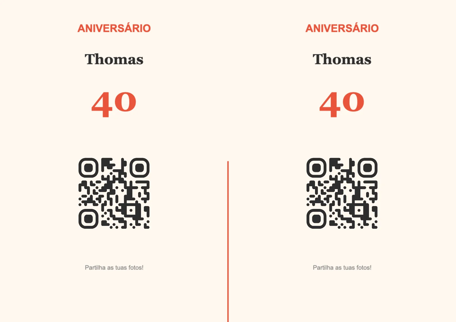 Modelo de expositor com código QR para aniversário, Festivo A4 horizontal para dobrar