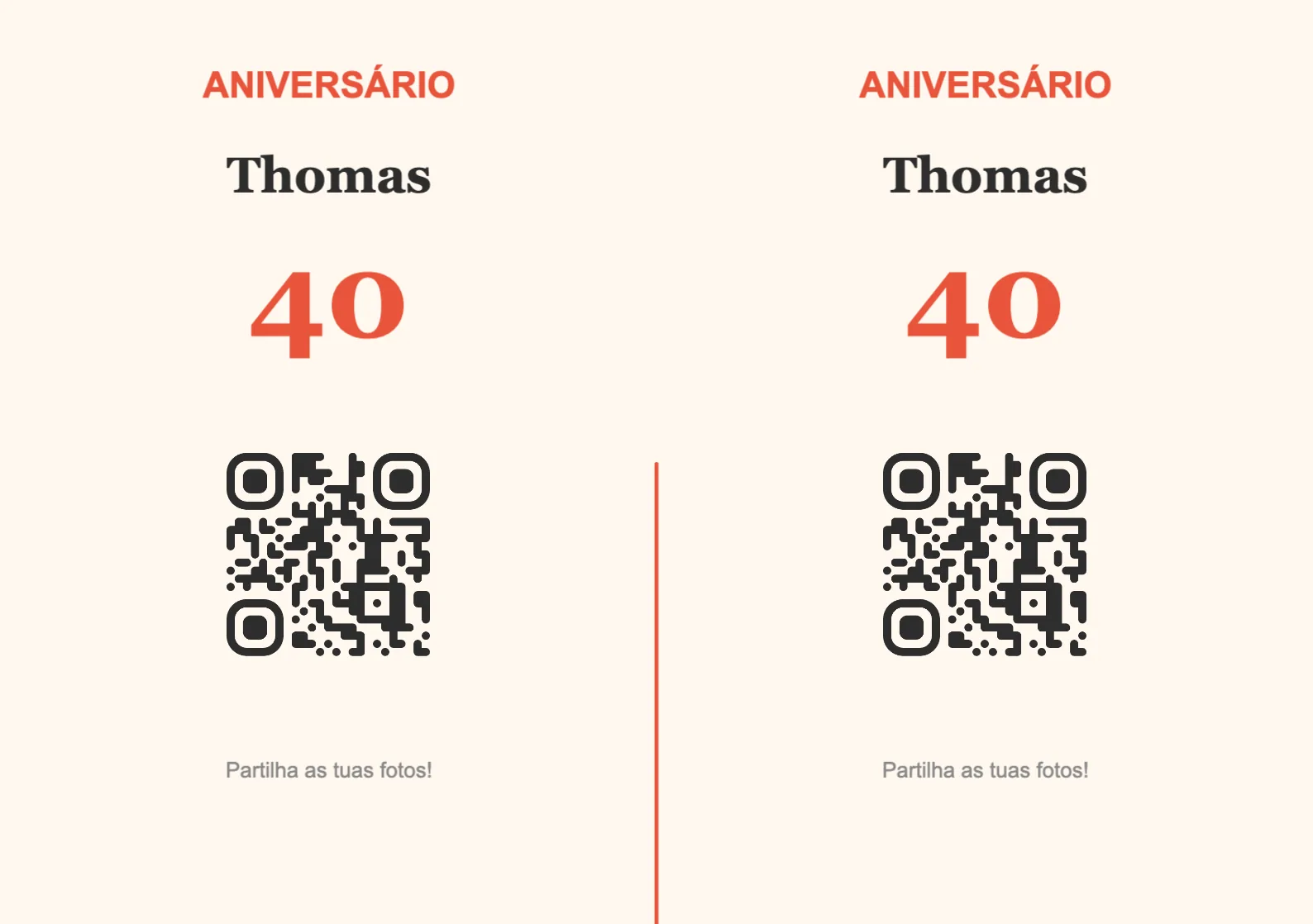 Modelo de expositor com código QR para aniversário, Festivo A5 horizontal para dobrar