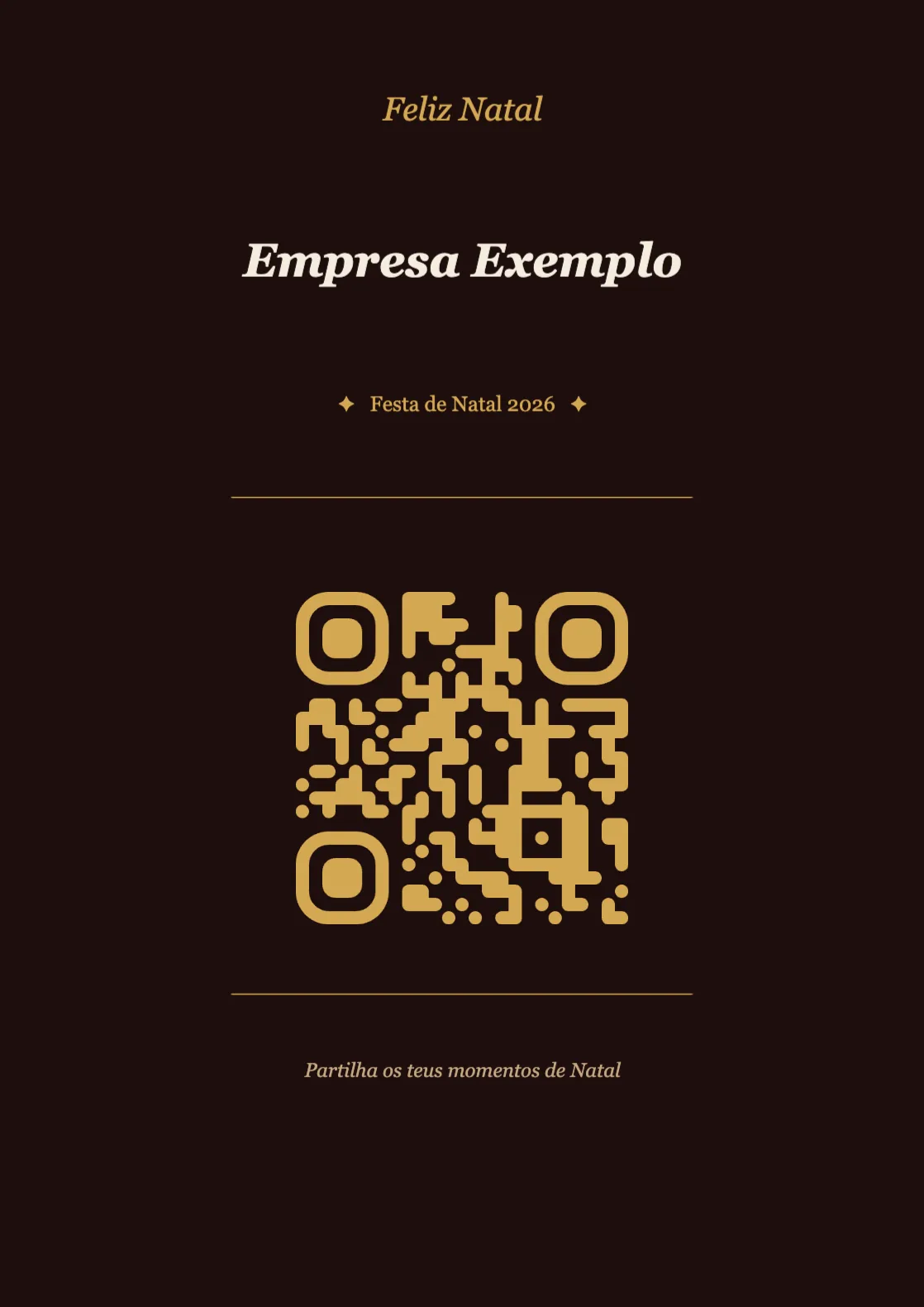Modelo de cartão de mesa com código QR para Natal, Elegante A4 vertical