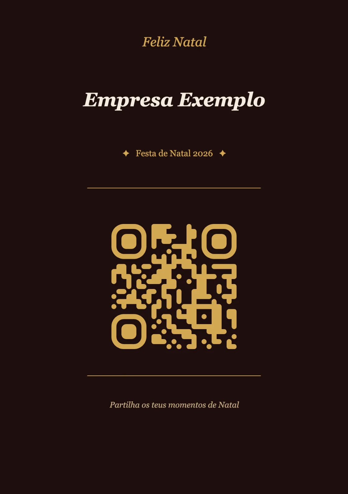 Modelo de cartão de mesa com código QR para Natal, Elegante A5 vertical