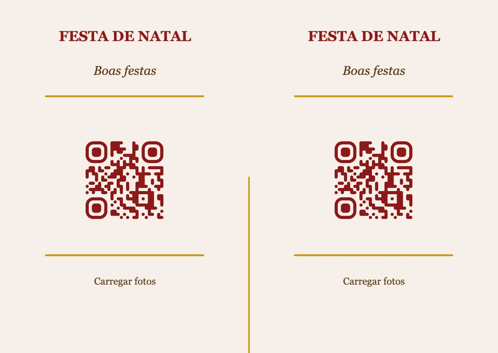 Modelo de cartão de mesa com código QR para Natal, Clássico A6 horizontal para dobrar